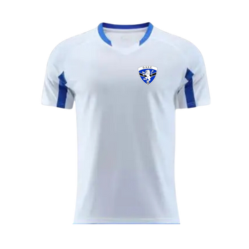 DYFC - White Training Top Blue Trim.