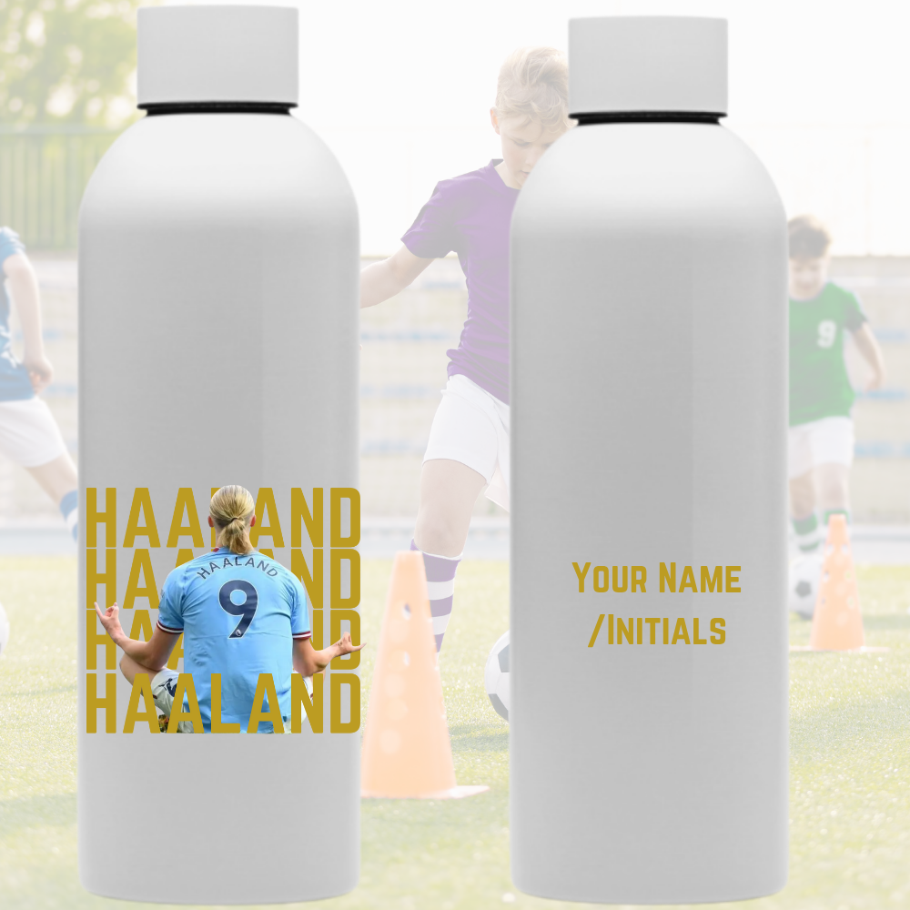 Haaland Personalised 800ml Metal Waterbottle.