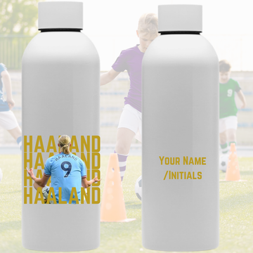Haaland Personalised 800ml Metal Waterbottle.