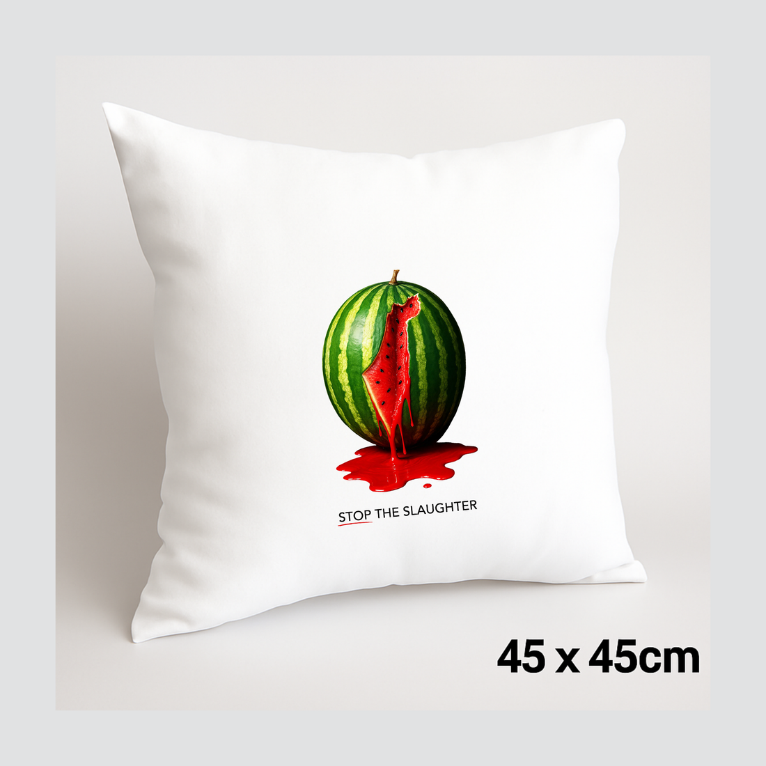 STOP THE SLAUGHTER/ SET HIM FREE CUSHION COVER